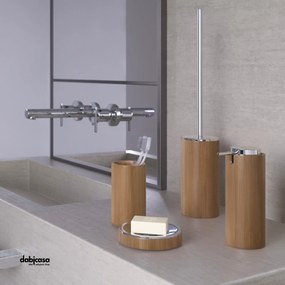 Gedy "Altea" Set Accessori Da Bagno 4 Pezzi D'Appoggio In Finitura Naturale