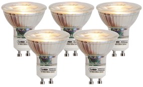 Set di 5 lampadine LED GU10 filamento fiamma 1W 80lm 2200K