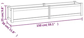 Letto Giardino Rialzato 150x30x25 cm Legno Massello di Teak