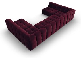 Divano angolare in velluto bordeaux (a U) Kendal - Micadoni Home