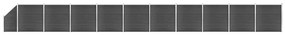 Set Pannelli di Recinzione in WPC 1830x(105-186) cm Nero