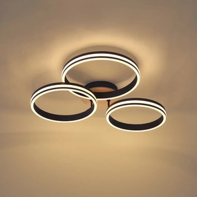 Plafoniera in legno con LED dimmerabile a 3 livelli 3 luci - Navara