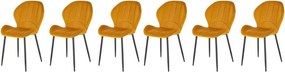 Set di 6 sedie K538 in velluto senape