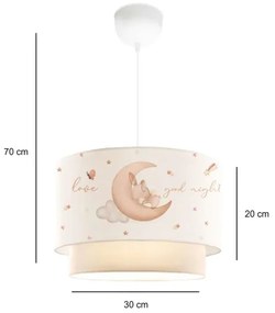Lampadario per bambini CANDY 1xE27/40W/230V bianco/beige