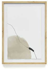 Kave Home - Quadro astratto Torroella bianco e marrone 50 x 70 cm