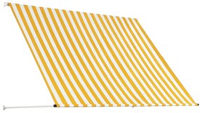 Tenda da Sole Retrattile 200x150 cm Giallo e Bianco