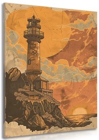 Stampa su tela – Faro da favola arancione