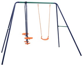 Set Altalene Con 3 Sedili İn Acciaio /