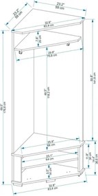 Mobile Da Ingresso Ad Angolo Con Appendiabiti E Vano Scarpiera Valis Bianco
