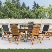 Sedie da Giardino Reclinabili con Cuscini 6 pz in Legno di Teak 3196500