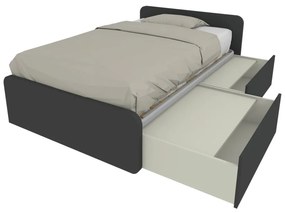 864C - Letto cameretta 120x190 1piazza e mezza con cassettoni estraibili e testate personalizzabili.Rete inclusa