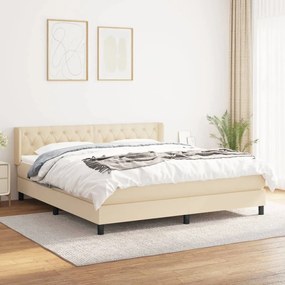 Giroletto A Molle Con Materasso Crema 160x200 Cm İn Tessuto /
