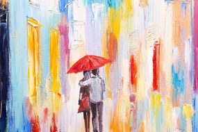 Stampa su tela – Passeggiata sotto la pioggia