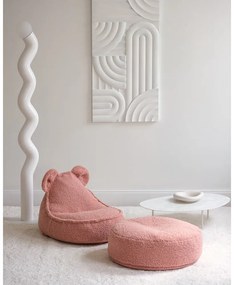 Pouf a sacco per bambini rosa con rivestimento in bouclé Bear – Wigiwama