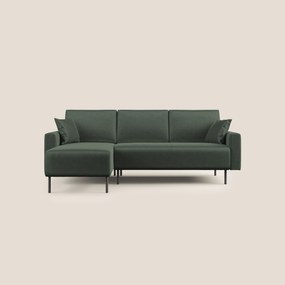 Arthur divano moderno angolare in velluto morbido impermeabile T01