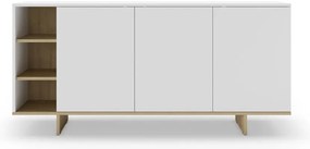 Cassettiera bassa bianca in rovere 170x80 cm Cequoia - Marckeric