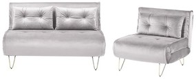 Set di divani 3 posti in velluto grigio scuro VESTFOLD Beliani