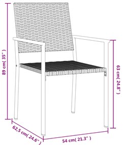 Sedie da Giardino 6 pz Nere 54x62,5x89 cm in Polyrattan