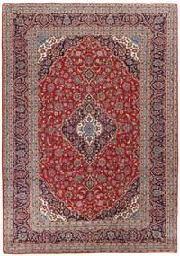 Kashan Tappeto 370x250 (Iran) Annodato A Mano