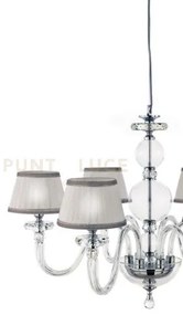 Lampadario bach 3 luci cristallo e finitura cromo attacco e14 con p...