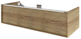 Mobile da bagno sospeso sotto lavabo L 120 x H 32 x P 48 cm quercia di campagna satinato, 1 cassetto SENSEA Neo