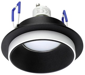 Faretto Ad Incasso Moderno Carosso In Alluminio Nero 1 Luce Gu10 35W