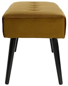 Panca design lavorazione capitonné in tessuto velluto color bronzo e metallo nero L95 cm GUESTA