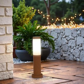 Paletto da Giardino 40cm acciaio inox CORTEN IK06 IP54 base E27