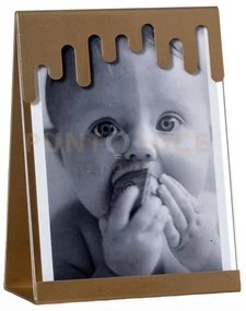 Portafoto di design vernissage grande oro laccato in ferro e polime...