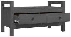 Panca da ingresso grigio 80x40x43 cm in legno massello di pino