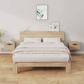 Comodini A Muro 2 Pz Rovere Sonoma 34x30x20 Cm /