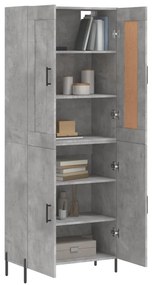 Credenza grigio cemento 69,5x34x180 cm in legno multistrato