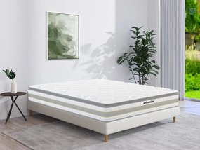 Materasso matrimoniale francese a molle insacchettate e topper integrato 140 x 190 cm - CANTERBURY di YSMÉE