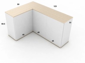 Madia ad angolo moderna 90x123 cm