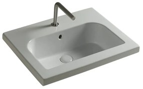 Lavabo Da Incasso/Sospeso 60x45 Cm Ceramica Tecla "Mood" Bianco Lucido