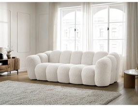 Divano bianco con rivestimento in bouclé 232 cm Hippolyte – Bobochic Paris