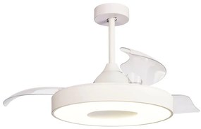 Ventilatore da soffitto Coin bianco, Ø 50 cm, CCT, dimmerabile, MANTRA IP20