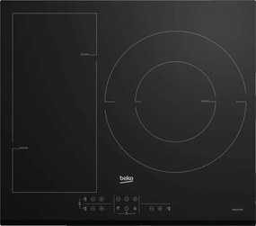 Beko - piano cottura induzione 60cm 3 fuochi 7200w nero - hii63201fmtb