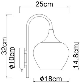 Globo 15548WG - Applique MAXY 1xE27/40W/230V rame