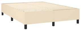 Letto a Molle con Materasso e LED Crema 140x200 cm in Tessuto