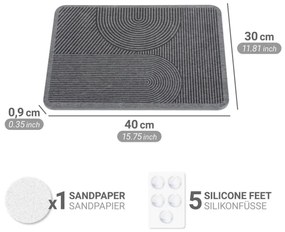 WENKO 54955100 - Tappetino assorbente DAMON 40x30 cm diatomite/grigio