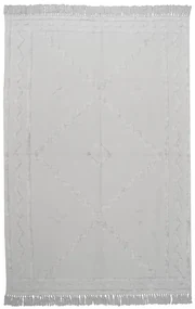 Tappeto Kabala etnico in cotone bianco, L 230 x L 160 cm