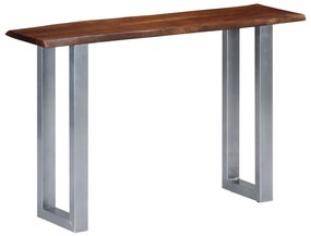 Tavolo Consolle 115x35x76 cm Legno Massello d'Acacia e Ferro