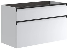 Mobile da bagno sotto lavabo Fusion bianco opaco L 99.5 x H 60 x P 45.5 cm 2 cassetti, lavabo non incluso