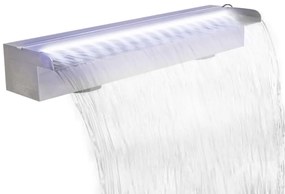 Cascata Per Laghetto Rettangolare Con Led İn Acciaio Inox 60 Cm /