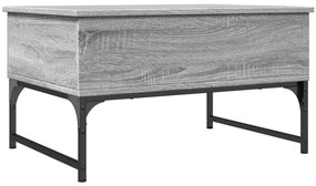 Tavolino salotto grigio sonoma 70x50x40 cm multistrato metallo