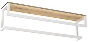 Porta asciugamani da parete con ripiano 14x60 cm bianco