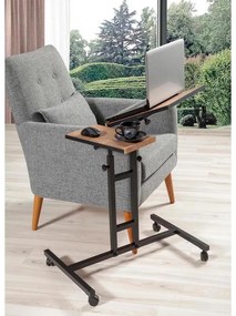 Tavolo regolabile GLEN 87x67 cm marrone/nero