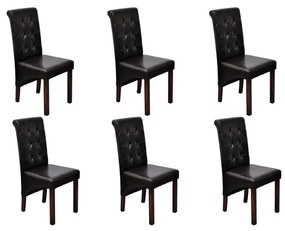 Sedie Da Pranzo 6 Pz Marroni İn Similpelle /