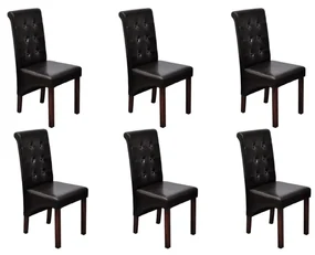 Sedie Da Pranzo 6 Pz Marroni İn Similpelle /